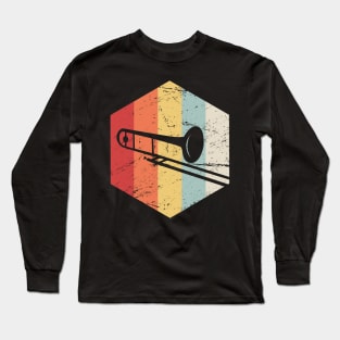 Retro 70s Trombone Marching Band Icon Long Sleeve T-Shirt